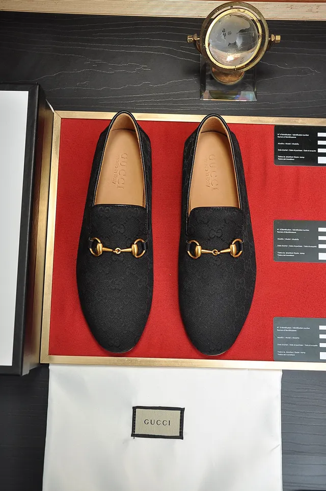 Gucci Horsebit 1955 Black GG Monogram Loafers 9