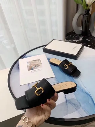 Gucci Horsebit 1955 黑色皮革 Horsebit 扣 拖鞋 7