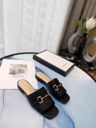 Gucci Horsebit 1955 黑色皮革 Horsebit 扣 拖鞋 8