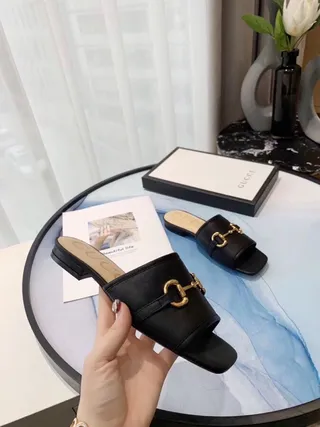 Gucci Horsebit 1955 黑色皮革 Horsebit 扣 拖鞋 9