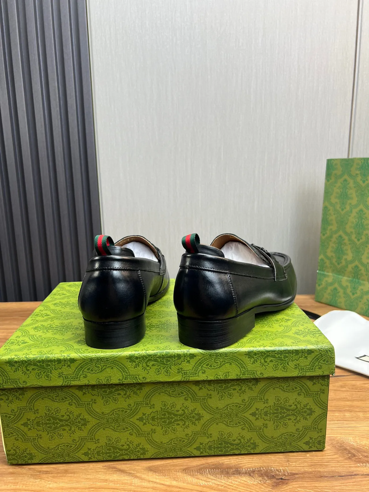 Gucci Horsebit 1955 Mocassin Noir Monogram en Cuir 7