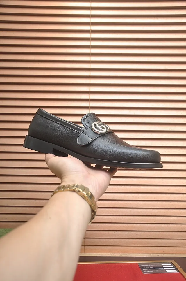 Gucci Horsebit 1955 Black Ostrich-Embossed Leather Loafers 4