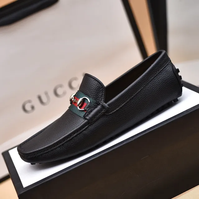 Gucci Horsebit 1955 Black Pebbled Leather Loafers 5