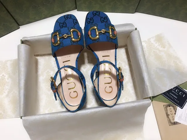 Gucci Horsebit 1955 Blue GG Supreme قماش بومبس 5