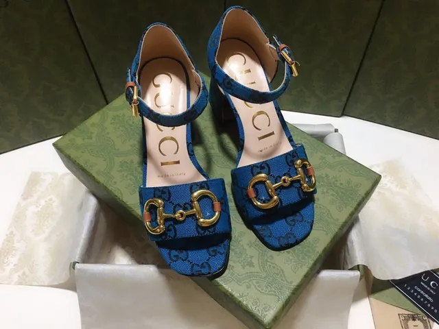 Gucci Horsebit 1955 Blue GG Supreme قماش بومبس 9
