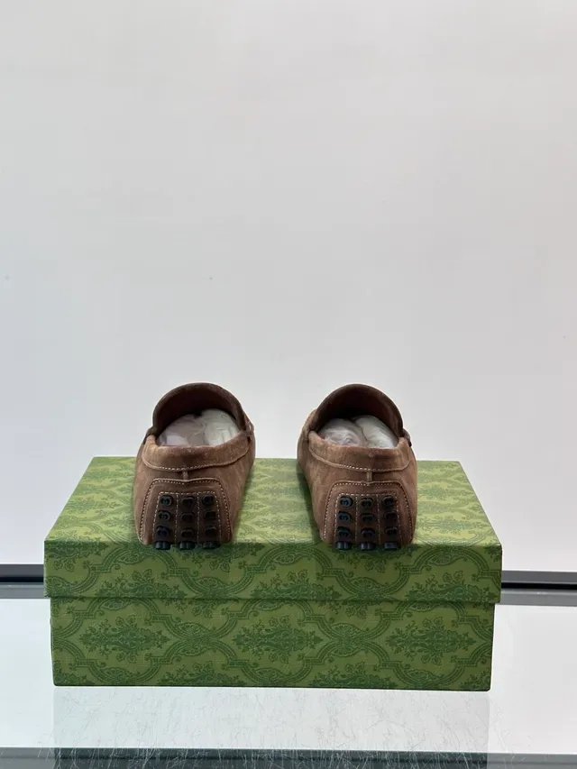 Gucci Horsebit 1955 Brown Beige Suede GG Monogram Embossed Loafer 3