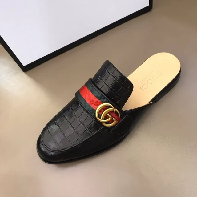 Gucci Horsebit 1955 Croc-Embossed Mocassim Noir 2