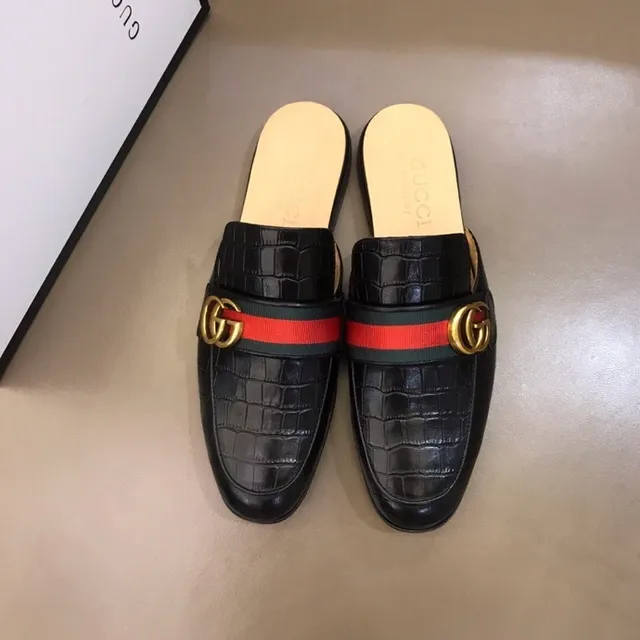 Gucci Horsebit 1955 Croc-Embossed Mocassim Noir 3