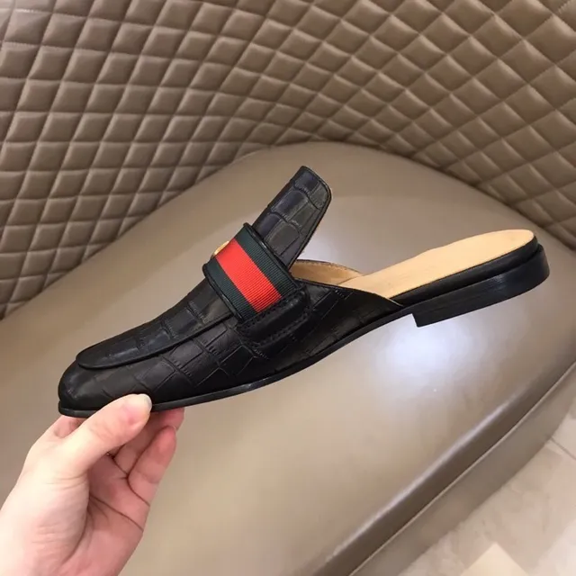 Gucci Horsebit 1955 Croc-Embossed Mocassim Noir 4