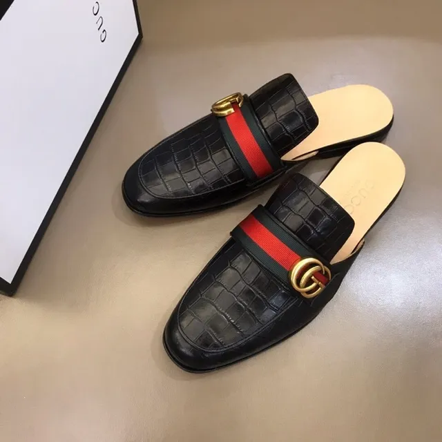 Gucci Horsebit 1955 Croc-Embossed Mocassim Noir 5