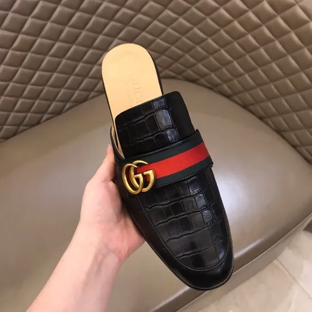 Gucci Horsebit 1955 Croc-Embossed Mocassim Noir 6
