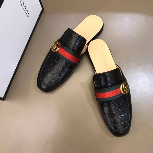 Gucci Horsebit 1955 Croc-Embossed Mocassim Noir 8