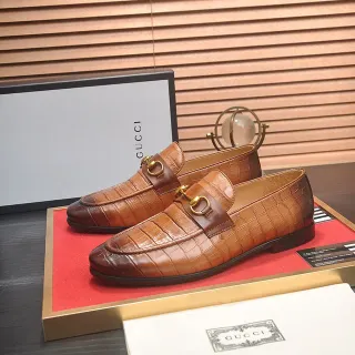 Gucci Horsebit 1955 কুমির এমবসড দুই টোন বাদামি লোফার