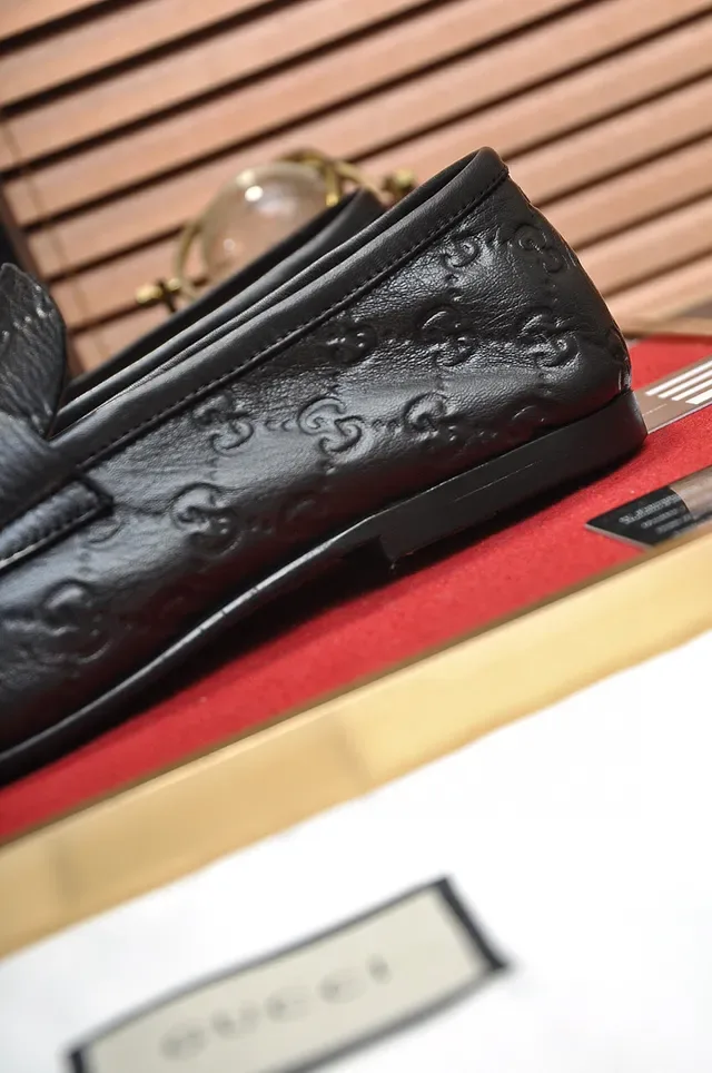Gucci Horsebit 1955 Embossed GG Black Leather Loafers 2