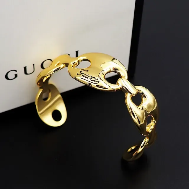 Gucci Horsebit 1955 Bracelet Manchette Maillons Ovales Or 4