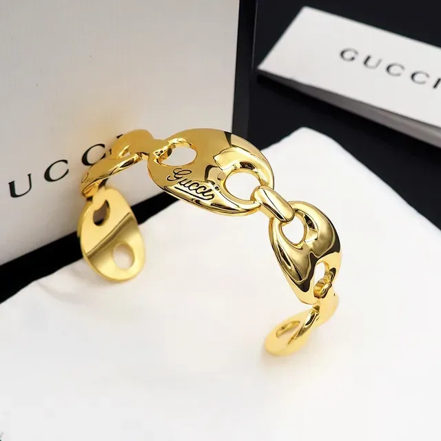 Gucci Horsebit 1955 Bracelet Manchette Maillons Ovales Or 7