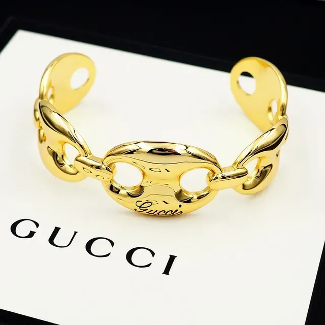 Gucci Horsebit 1955 Bracelet Manchette Maillons Ovales Or 8