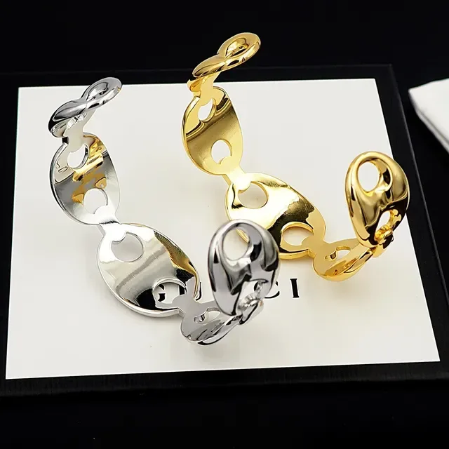 Gucci Horsebit 1955 Bracelet Manchette Maillons Ovales Or 9