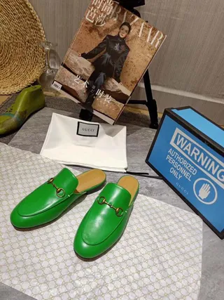 Gucci Horsebit 1955 Green Leather Horsebit Loafers 4
