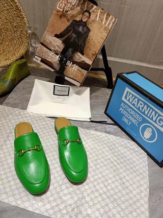 Gucci Horsebit 1955 Green Leather Horsebit Loafers 8