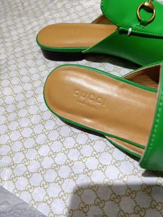 Gucci Horsebit 1955 Green Leather Horsebit Loafers 9