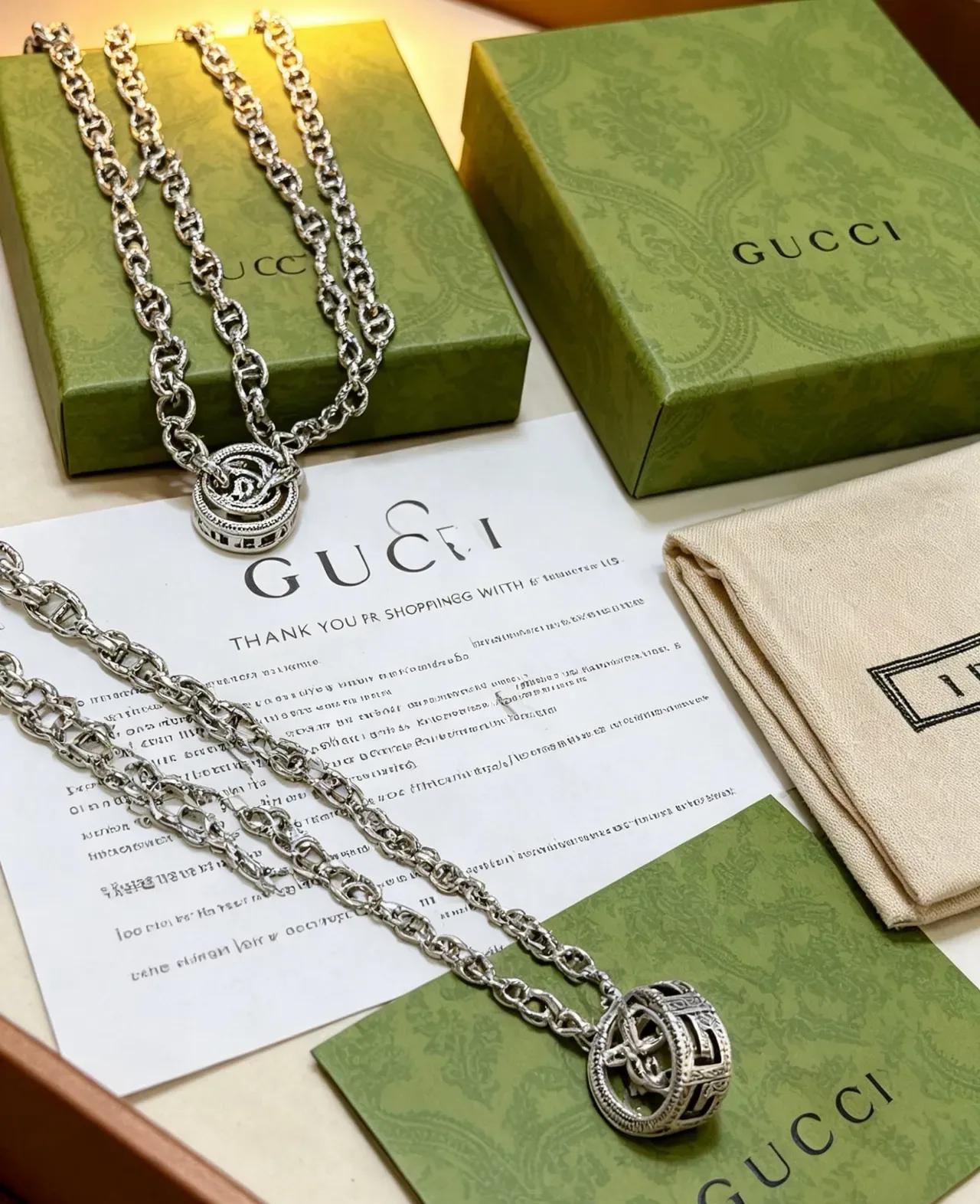 Gucci Horsebit 1955 Interlocking G-Link Silver-Tone Necklace 4
