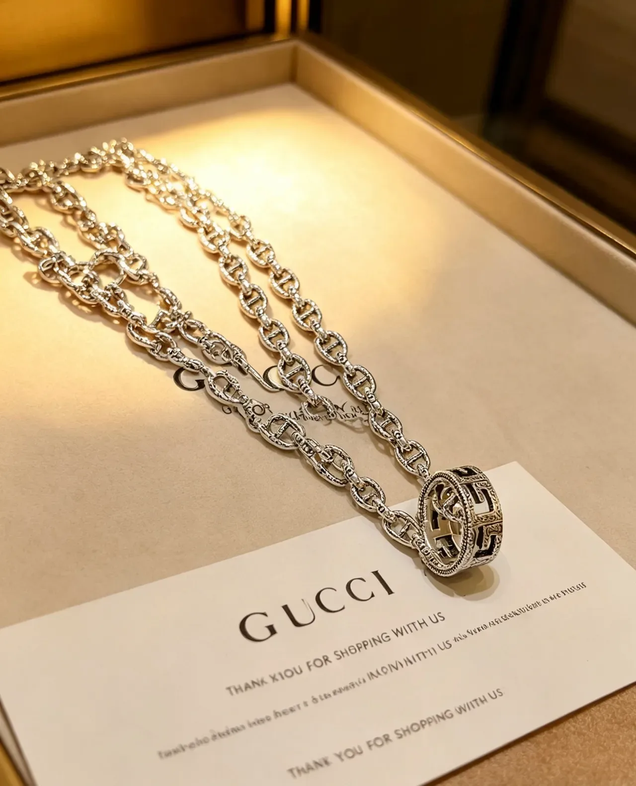 Gucci Horsebit 1955 Interlocking G-Link Silver-Tone Necklace 9