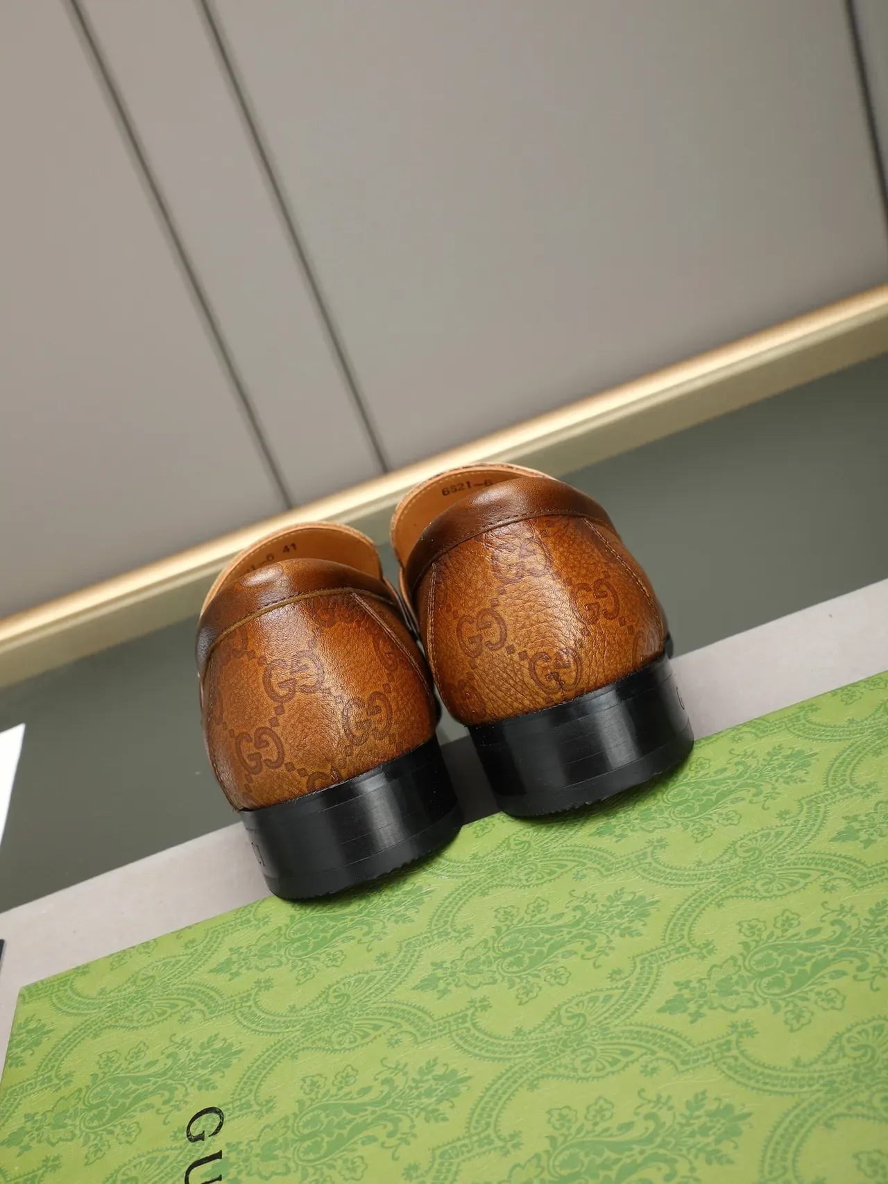 Gucci Horsebit 1955 Monogram Loafers en cuir marron 3