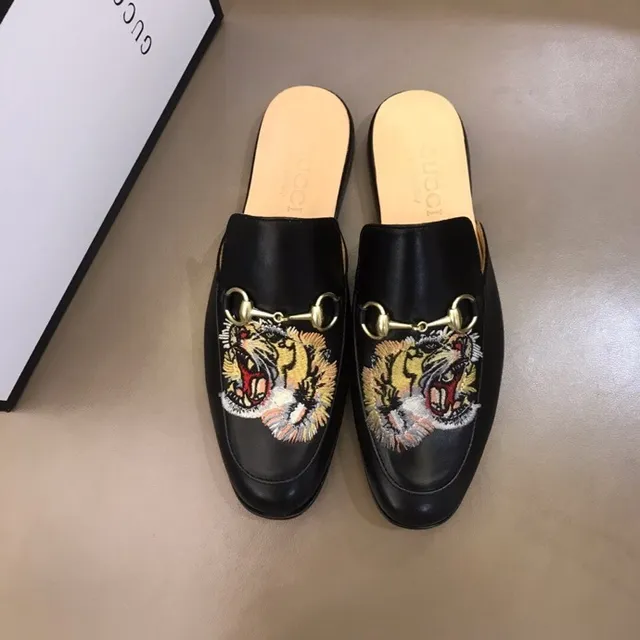 Gucci Horsebit 1955 Tiger Embroidery Black Leather Loafers 4