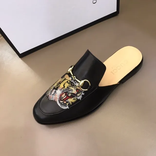Gucci Horsebit 1955 Tiger Embroidery Black Leather Loafers 5