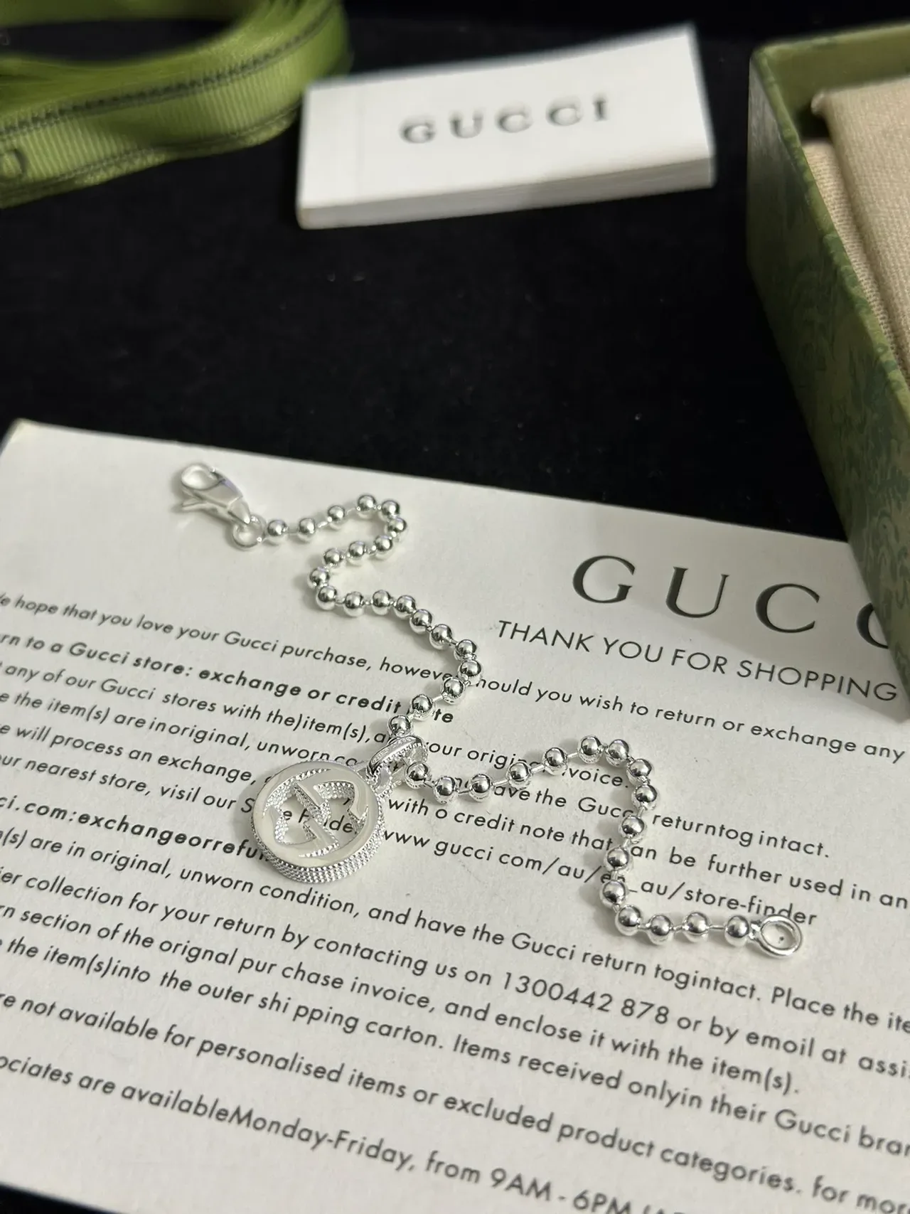 Gucci Interlocking G Pendente Corrente Bola Colar 3