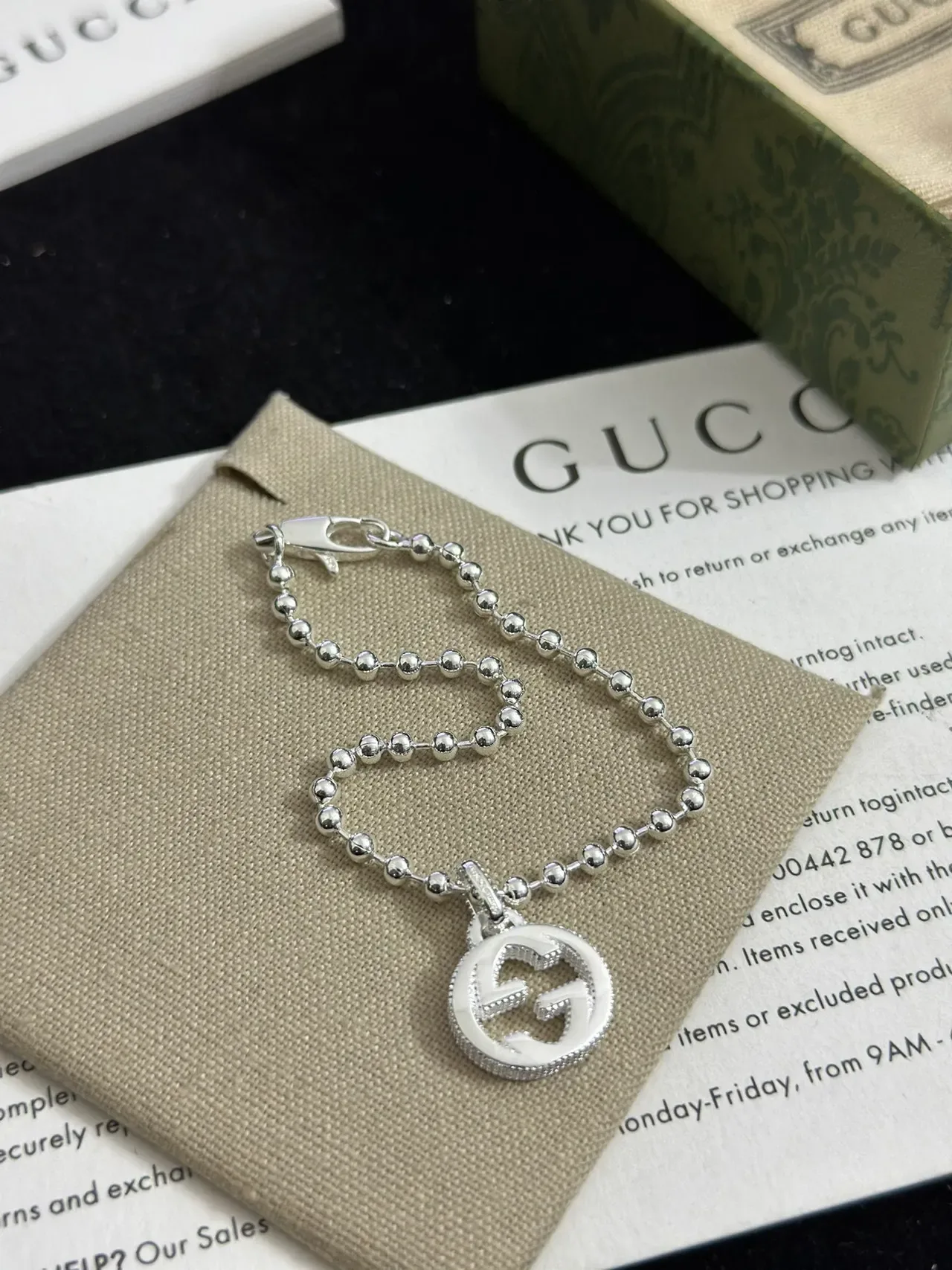 Gucci Interlocking G Pendente Corrente Bola Colar 4