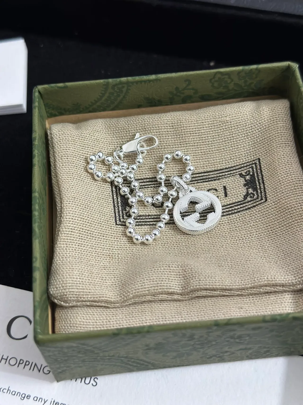 Gucci Interlocking G Pendente Corrente Bola Colar 7
