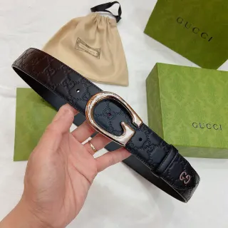 Gucci Ophidia काला भूरा उभरा हुआ GG मॉनोग्राम इंटरलॉकिंग जी बकल लेदर बेल्ट