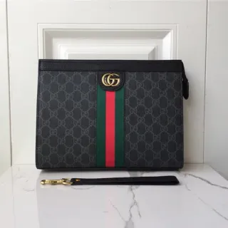 Gucci Ophidia GG Monogram Web Stripe Envelope Clutch