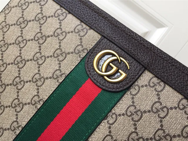 Gucci Ophidia GG Monogram Web Stripe Envelope Clutch 5