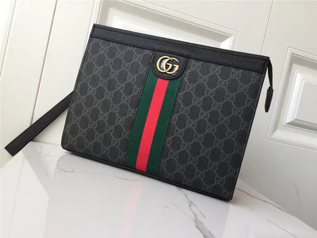 Gucci Ophidia GG Monogram Web Stripe Envelope Clutch 18