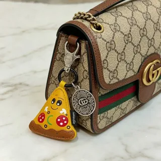 Gucci Ophidia Mini Chain Bag Beige Brown GG Monogram Canvas Handbag