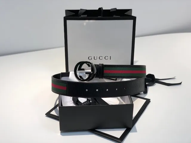 Gucci Ophidia Web Stripe Interlocking G Leather Belt 3