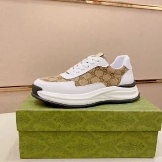 Gucci Rhyton 米色 Monogram Canvas 白皮革生活方式运动鞋