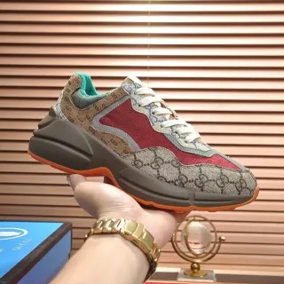 Gucci Rhyton Beige Red Teal Chunky Sneakers