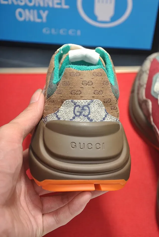 Gucci Rhyton Beige Red Teal Chunky Sneakers 2