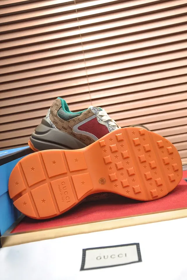 Gucci Rhyton Beige Red Teal Chunky Sneakers 3