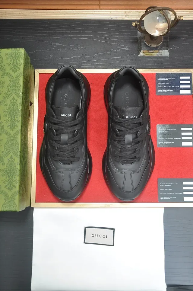 Gucci Rhyton Tênis Lifestyle Preto Monocromo 4
