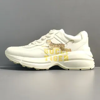Gucci Rhyton Tiger White Leather Chunky Sneakers