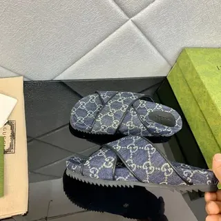 Gucci Screener Denim Azul Interlocking GG Monogram Zapatillas