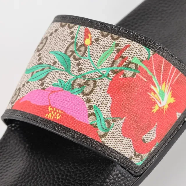 Gucci Screener Floral Print Canvas Slide Slippers 6