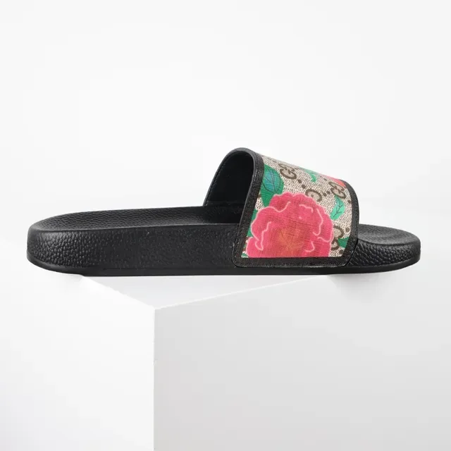 Gucci Screener Floral Print Canvas Slide Slippers 7