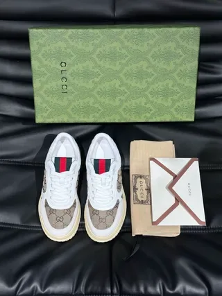 Gucci Screener GG Supreme White Beige Lifestyle Sneakers 5