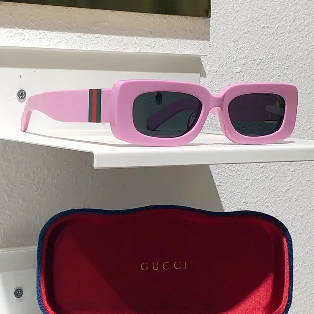 Gucci Screener Rectangular Web Stripe Sunglasses 6